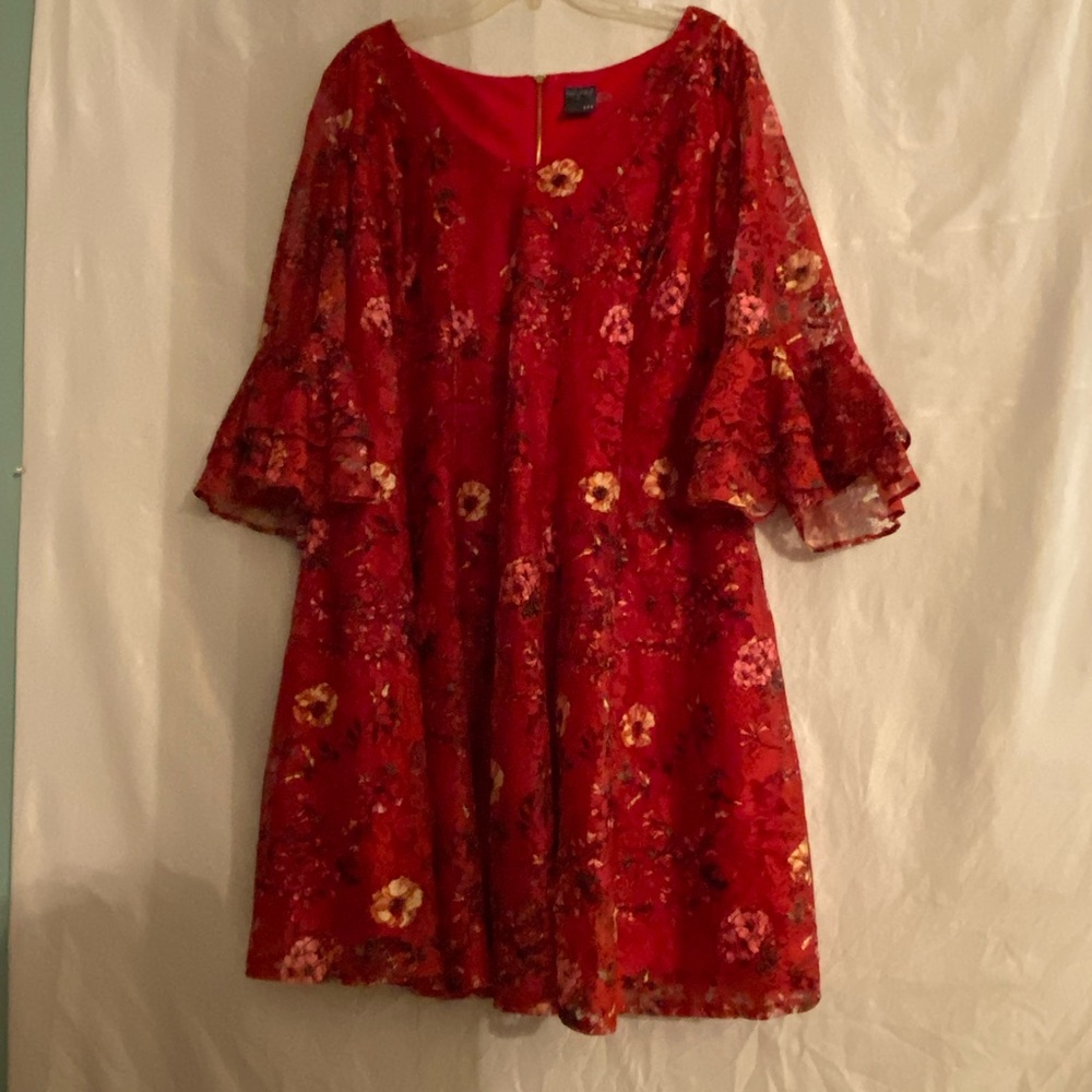 Floral Red Dress
